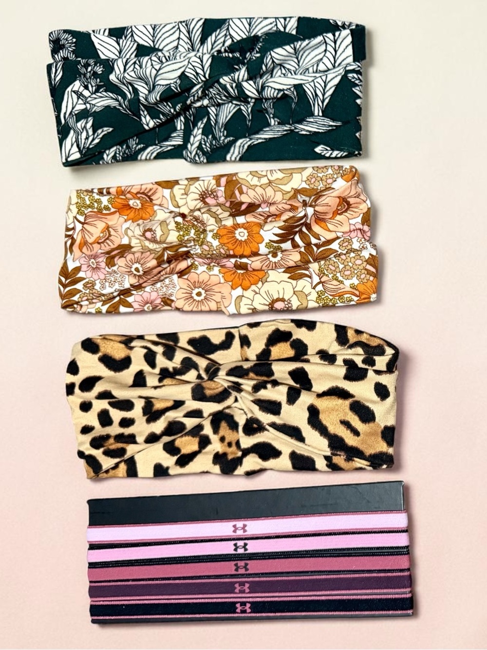 Assorted Women’s Headbands - Green, Floral, Spring Floral,Leopard, & UA